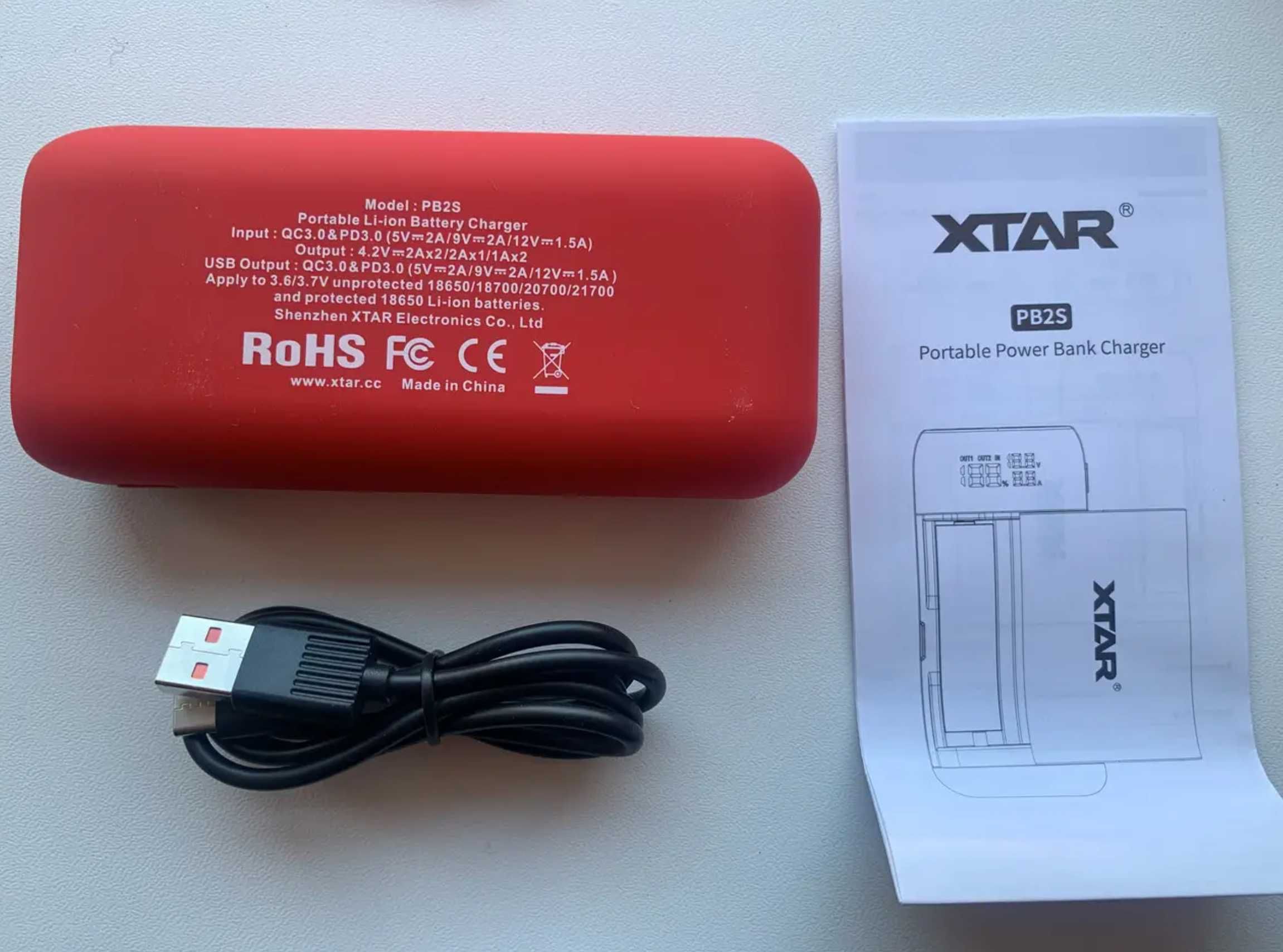 Зарядное устройство повербанк XTAR PB2S (дисплей 18650 21700)