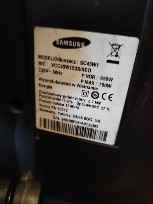 Odkurzacz bezwzrokowy Samsung SC45W1