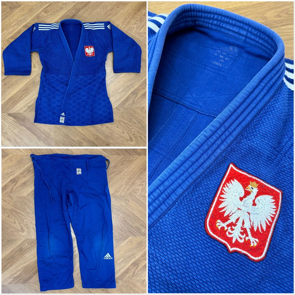 Niebieska judoga Adidas Champion II Slim Fit - 175 cm