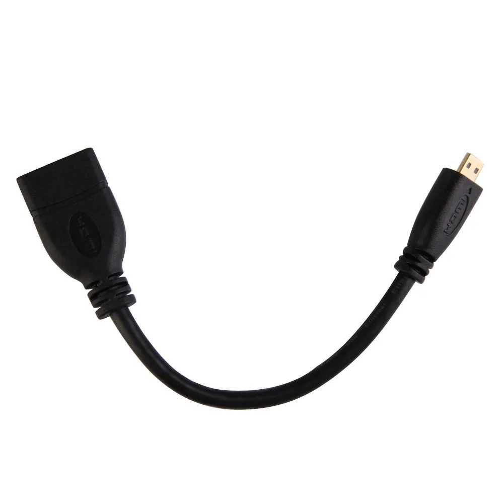 Cabo adaptador mini HDMI tipo D fêmea para micro HDMI tipo C macho