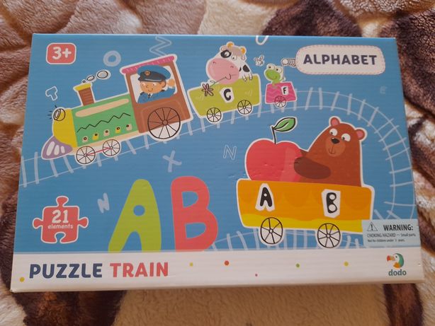 Нова Англійська Абетка-пазл паровозик puzzle train  тм dodo