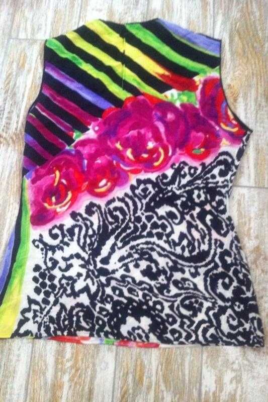 Невероятная тончайшая яркая цветная нарядная блуза gianni versace м,46