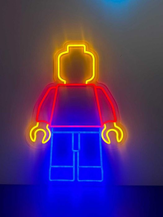 Duży Ludzik LEGO Neon LED na prezent dla dziecka lampka urodziny