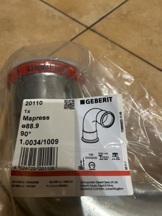 Geberit Mapress C-Stahl Kolano 2K/90' 88,9 Kod 20110