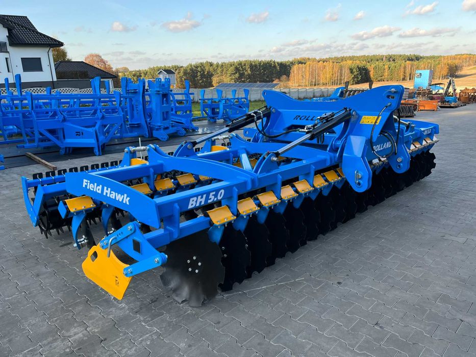 Brona talerzowa CIĘŻKA hydrauliczna 5 metrów ROLLAND talerzówka