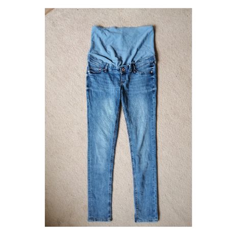 H&M spodnie dżinsowe ciążowe niebieskie dżinsy XL