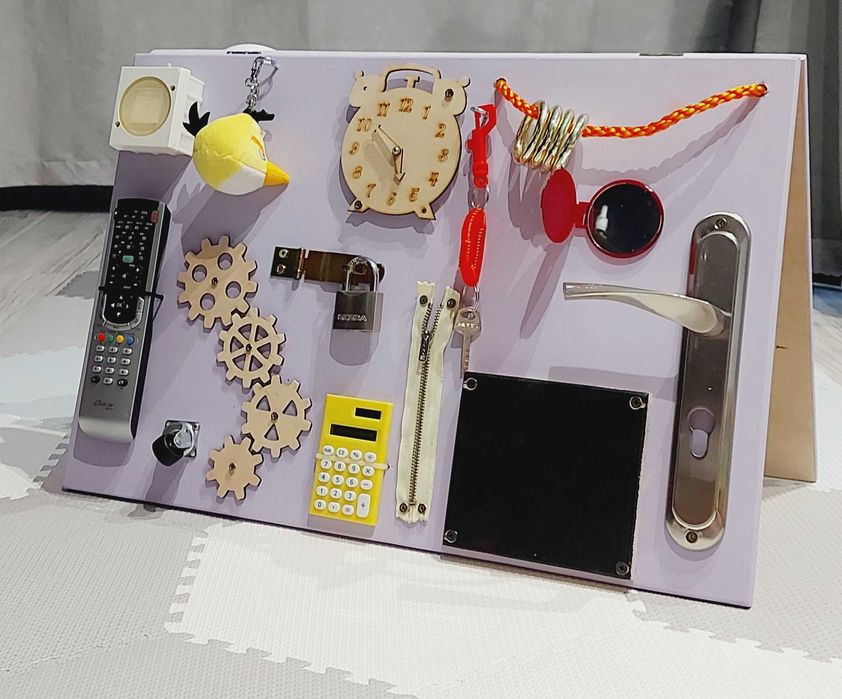 Duża Dwustronna Tablica Sensoryczna Edukacyjna-Imię Gratis