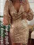 Sukienka złota cekinowa cekiny gold dress andrzejki karnawał wesele