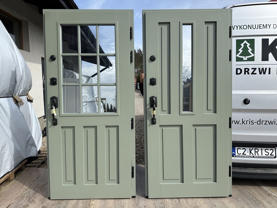 Drzwi zewnętrzne drewniane Montaż Cała POLSKA Czyste powietrze SCHLAGE