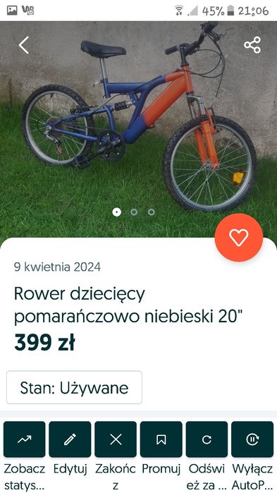 Rower dziecięcy 20 i 24 inne rowerek