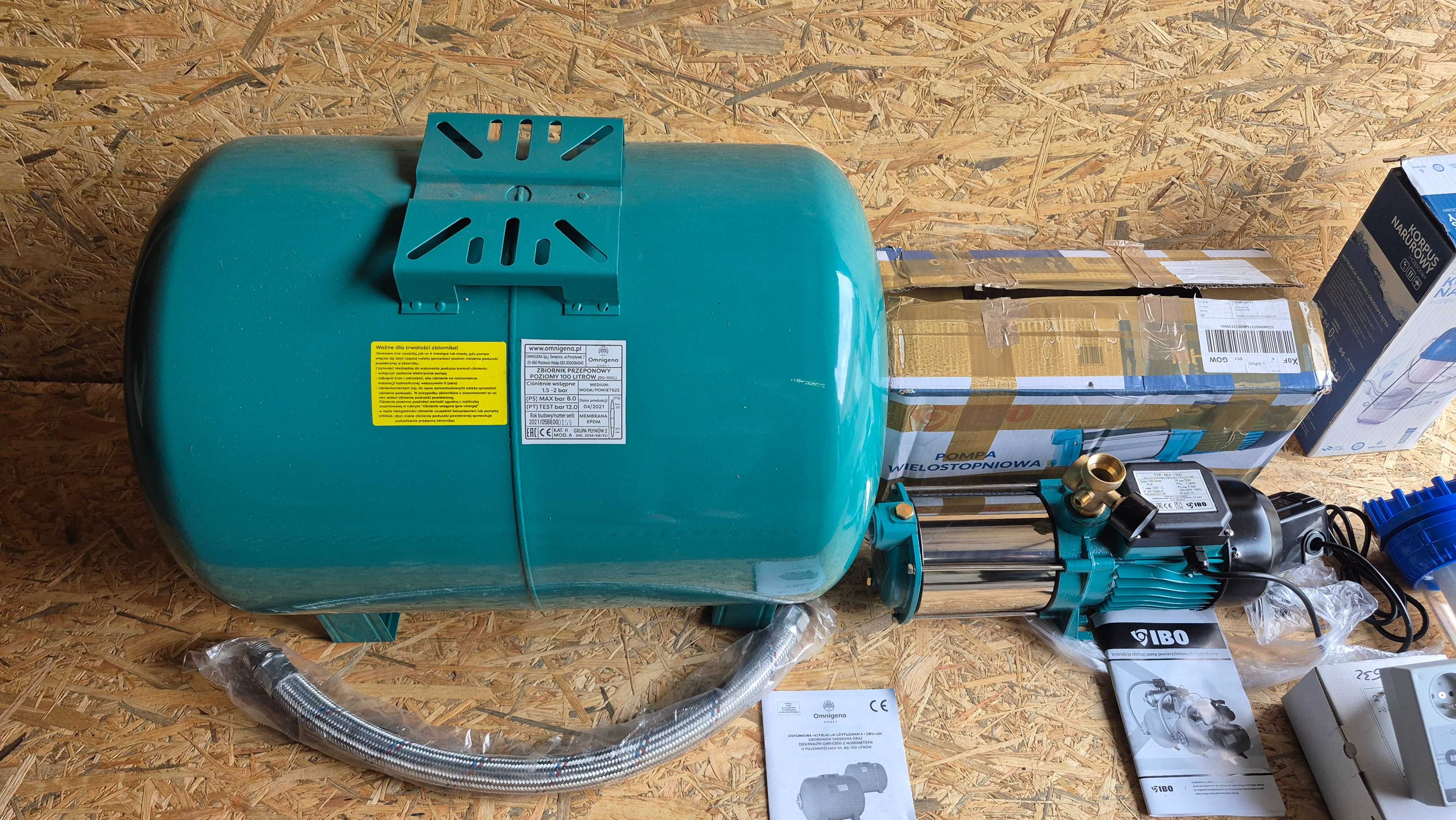 Hydrofor pompa do wody studni IBO MHI 1300 zbiornik 100l