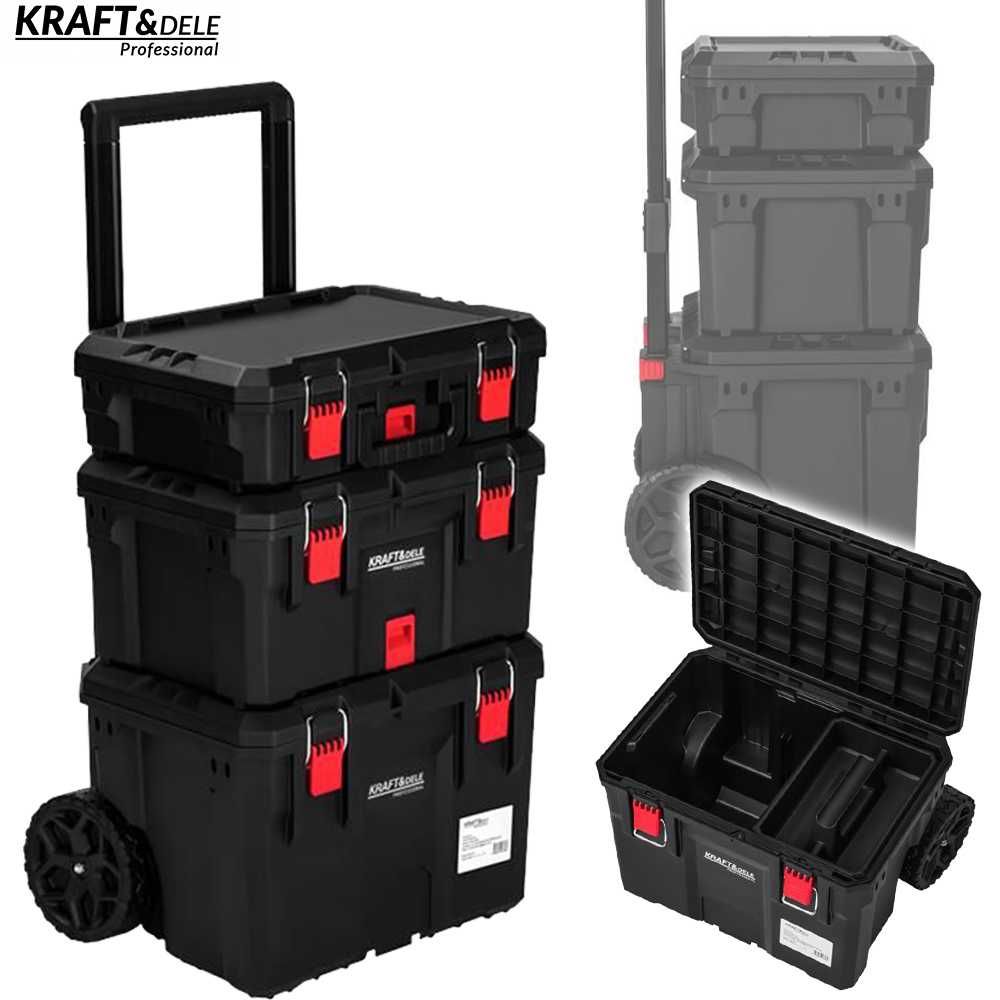 KRAFT&DELE Skrzynka Wózek Narzędziowy Warsztatowy 3 Półki KD1077