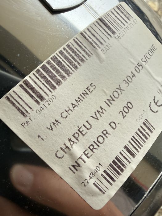 Chapeu de chamine em inox