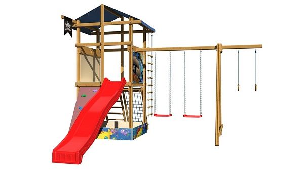 Дитячий вуличний майданчик SportBaby-10 з гіркою і качелями