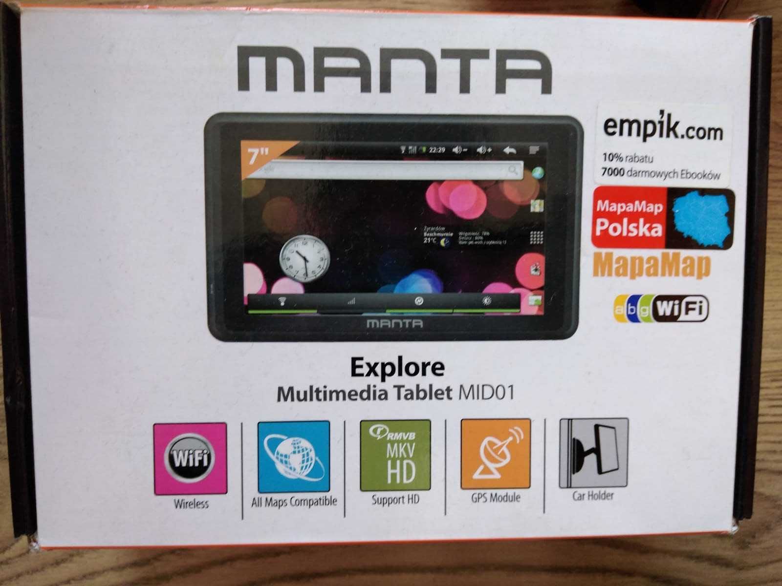 Tablet Manta MID01 7" 256 MB / 4 GB czarny