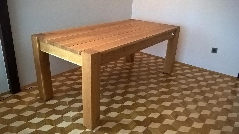 KLASA Stół Dębowy 90x190 Lity dąb nogi 12cm Kler WoodAnd
