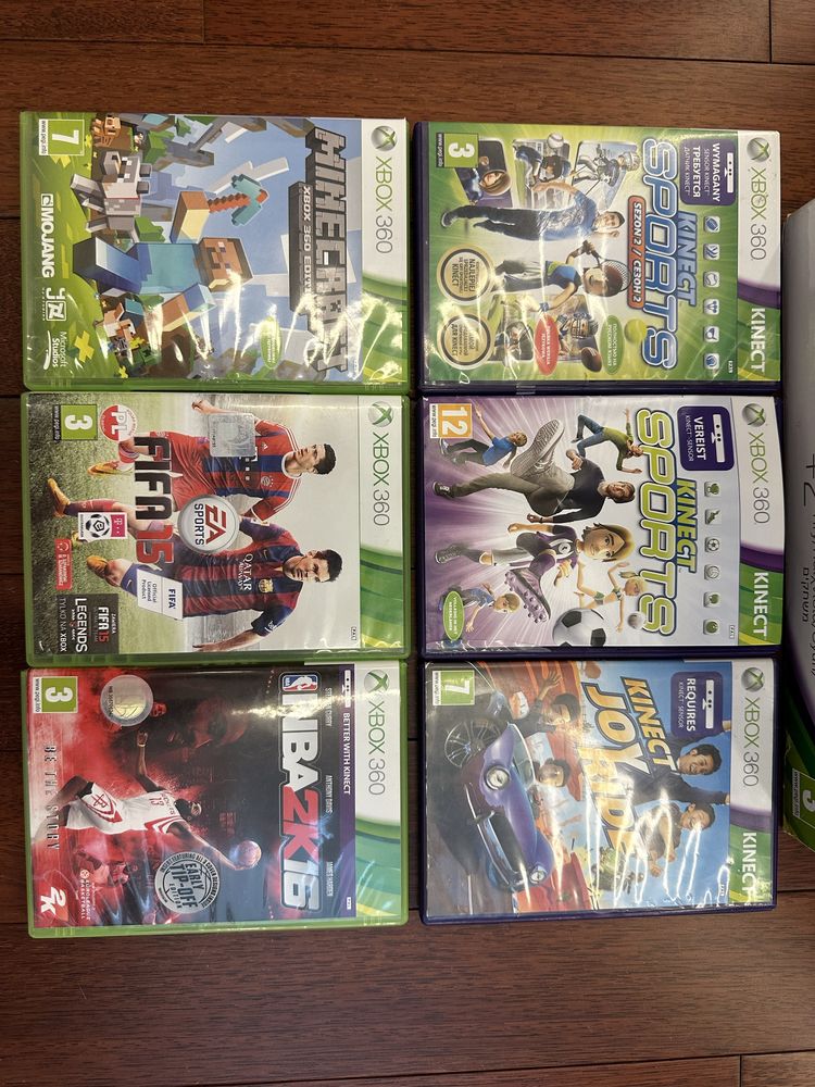 XBOX 360 Kinect + 6 gier