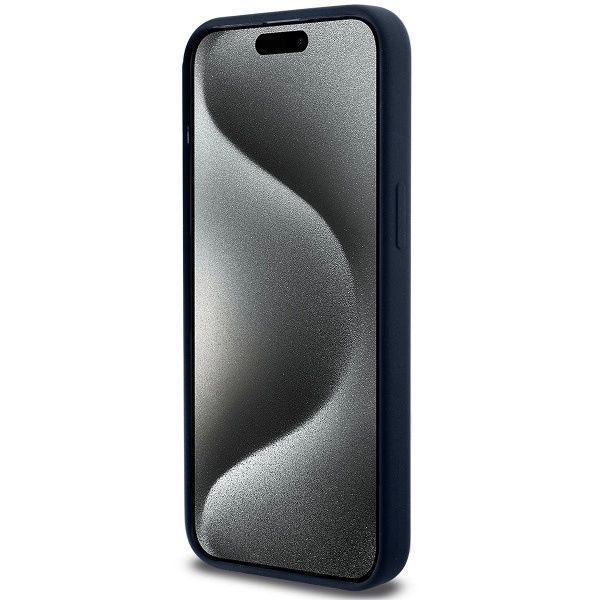 Etui Bmw Silicone Metal Logo Na Iphone 15 Pro Max - Granatowe