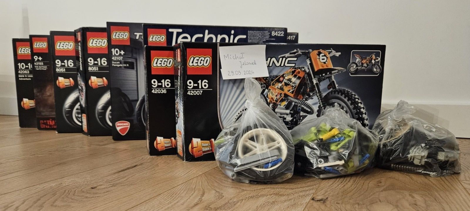 Motocykle LEGO Technic 8051, 8291, 8417, 8848, 8422, 42063 i inne