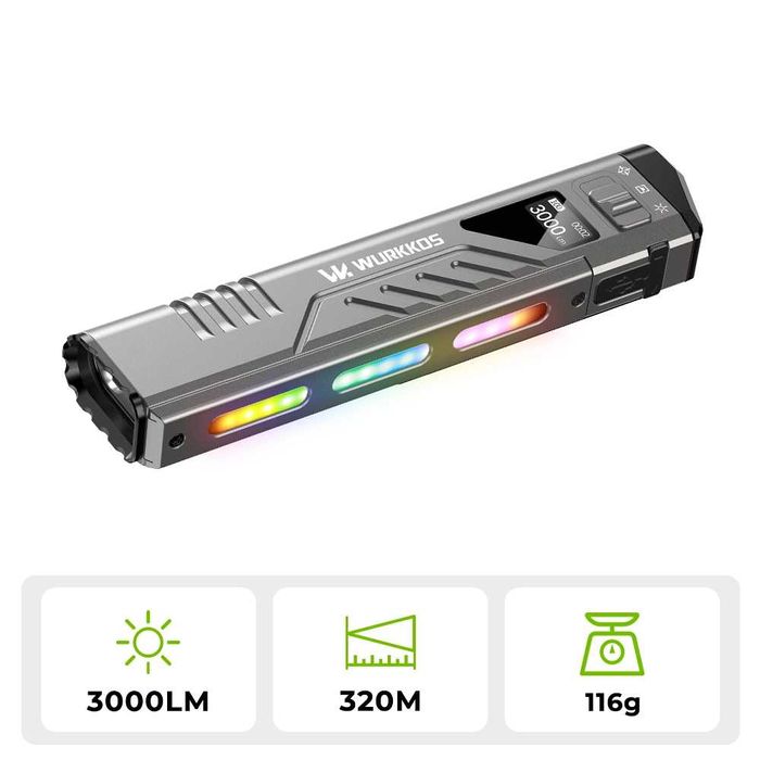 Latarka taktyczna Wurkkos TD11 Smart OLED, 3000lm