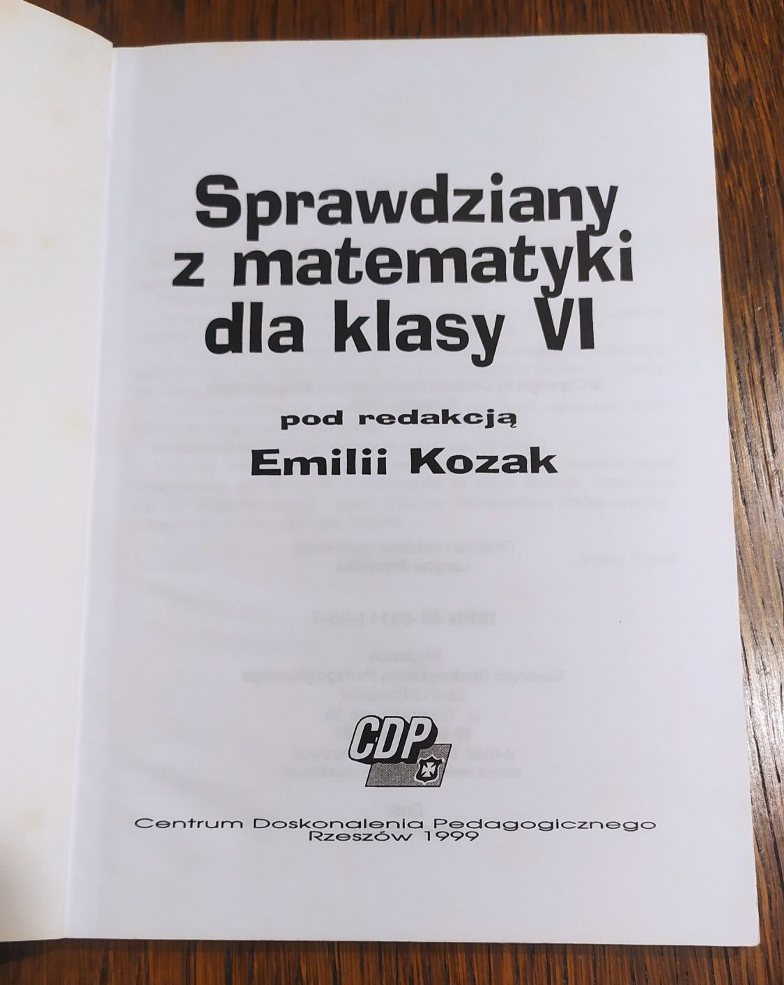 Sprawdziany z matematyki dla klasy VI - CDP - Emilia Kozak
