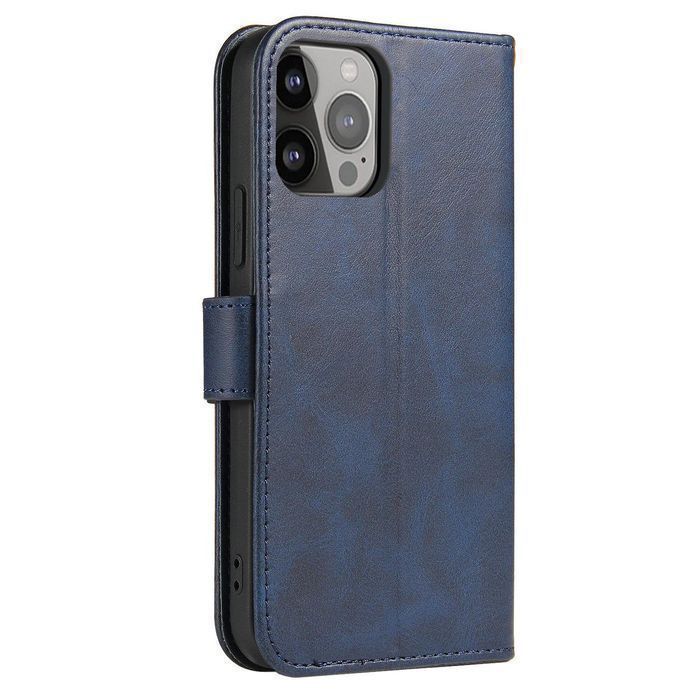 Etui Magnet Case iPhone 14 Pro Max z Klapką i Podstawką - Niebieskie