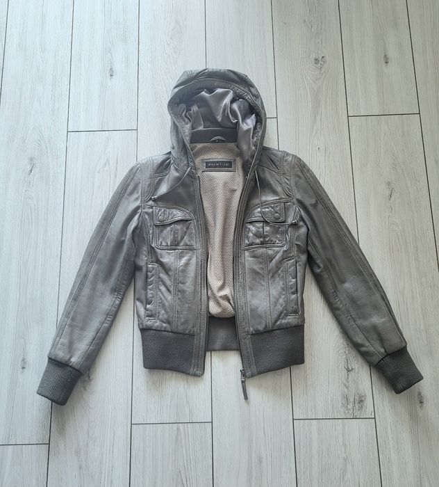 Куртка mauritius з натуральної шкіри сіра