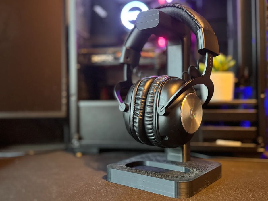 Suporte Elegante para Headset com Mini-Gaveta