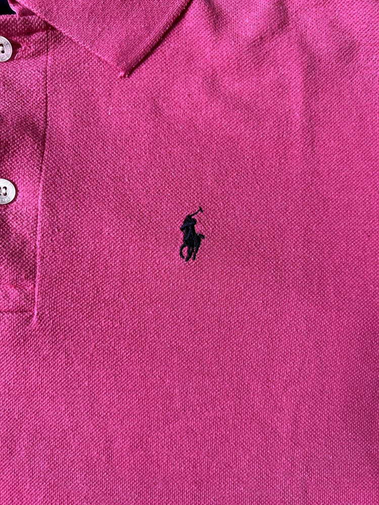 Polo Ralph Lauren Rosa Logo Azul Escuro – Tamanho L – Ótimo estado