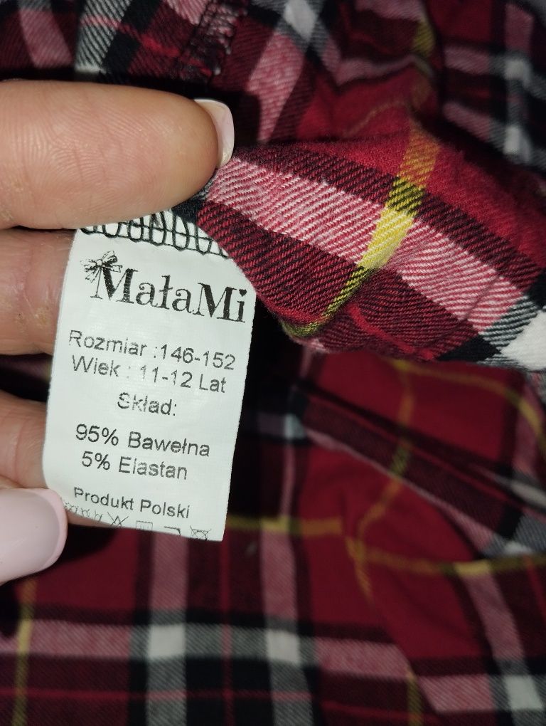 Spódniczka w kratę rozkloszowana z kokardą w kratkę świąteczną bożonar