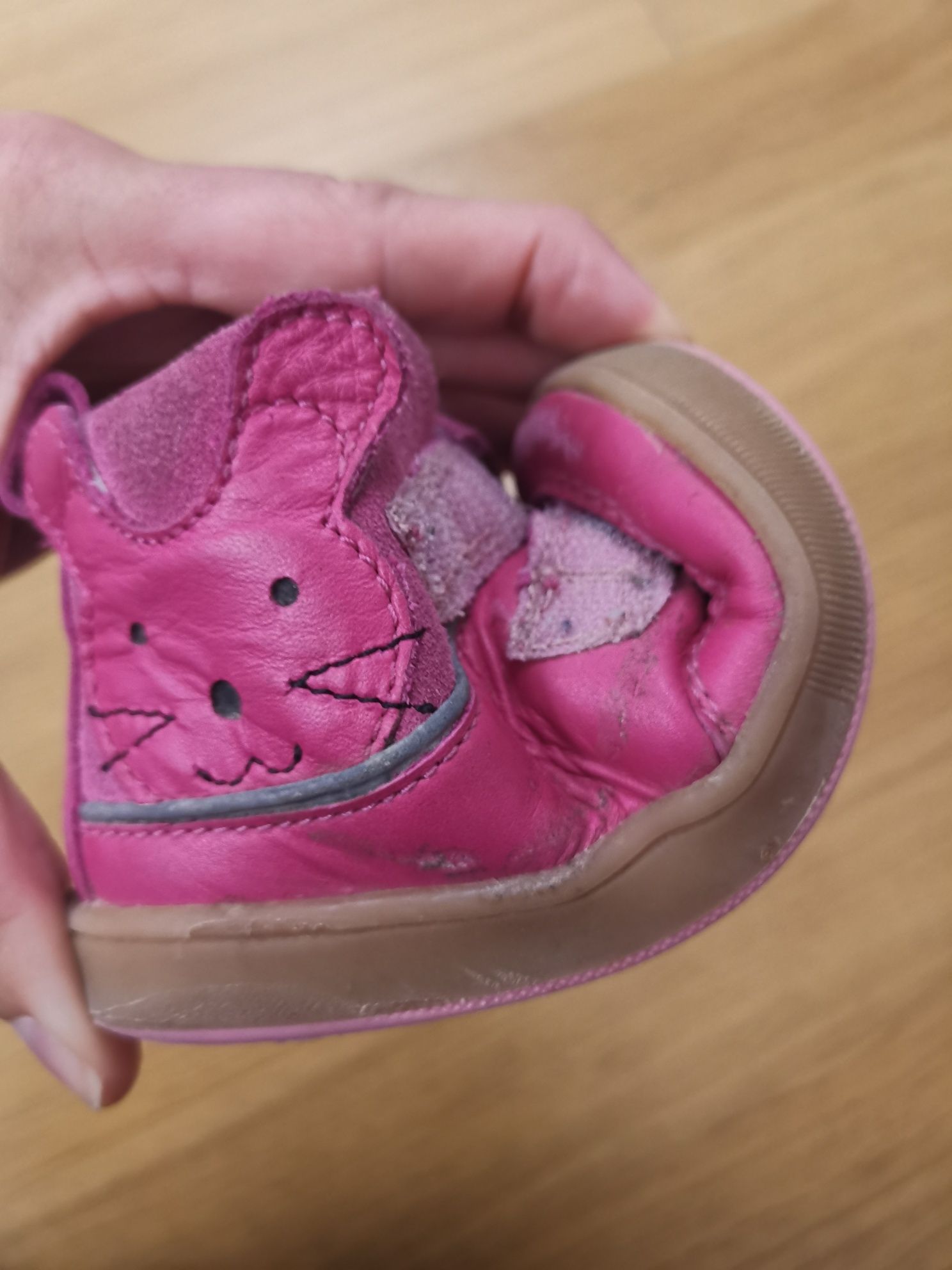 Buty dziecięce skórzane Bartek różowe