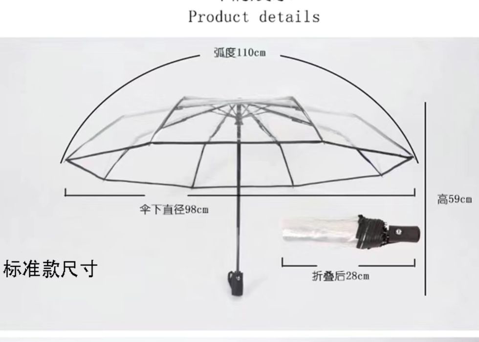 Автоматична прозора парасол,  зонт