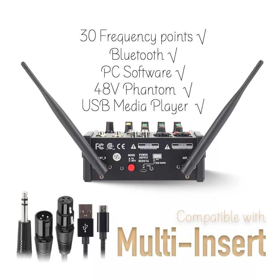 Nova /Mesa de Mistura Com Microfones Sem Fio Integrados