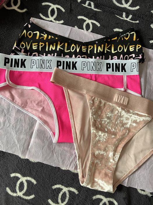 Трусики Victoria's Secret Pink з камінцями M L XL