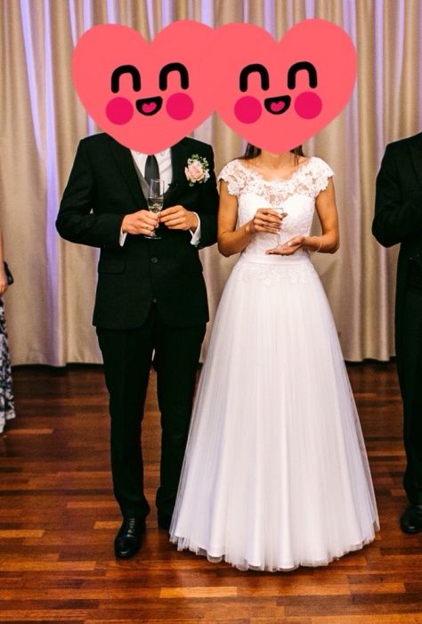 Suknia ślubna 34 170 biała koronkowa A księżniczka princeska 165