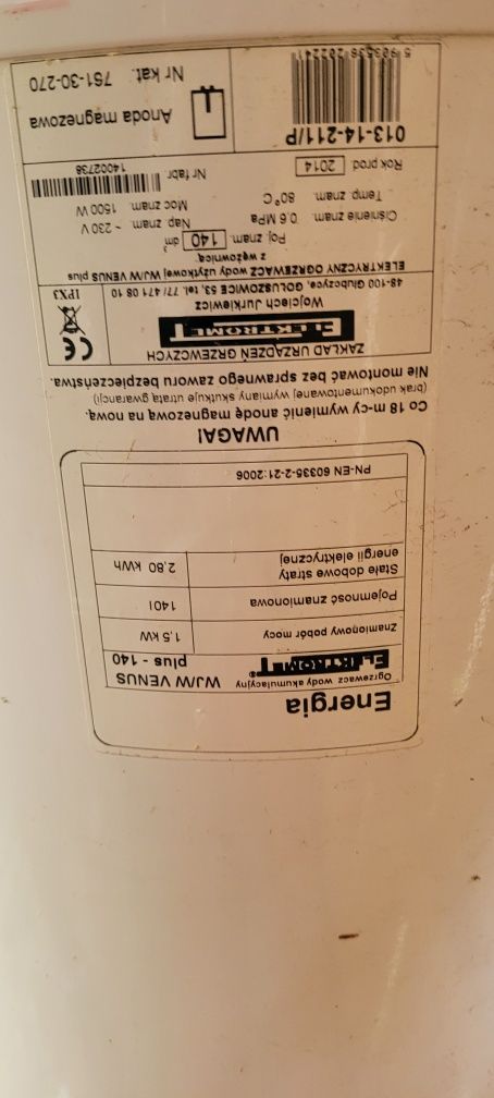 Bojler 140 l., Podgrzewacz