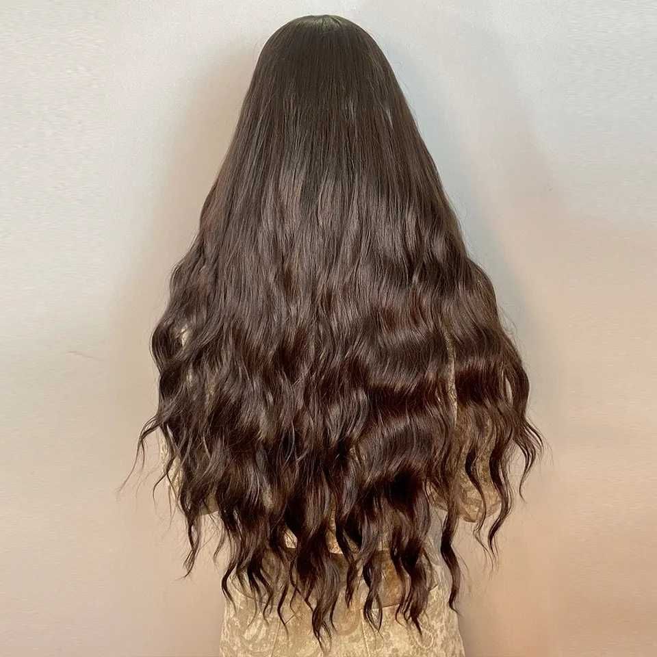 Надзвичайно гарна перука,довге волосся 65 см,локони,шатен,парик,челка