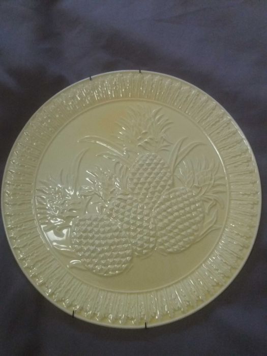 Prato Bordalo Pinheiro, Bule e Açucareiro Vista Alegre- Muito Antigos