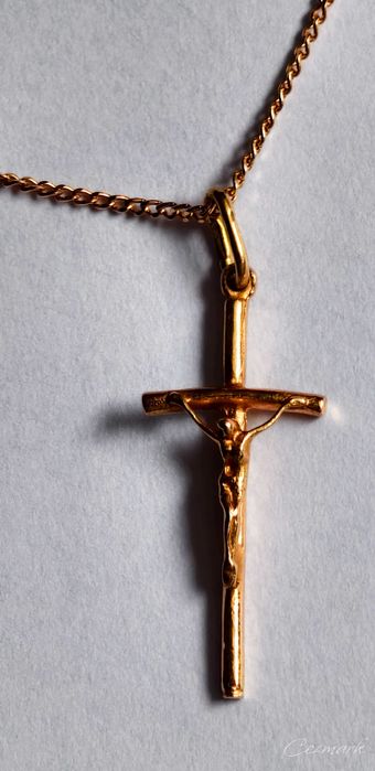 Złoty łańcuszek 61cm 2,837g z krzyżykiem Wrocław Okazja