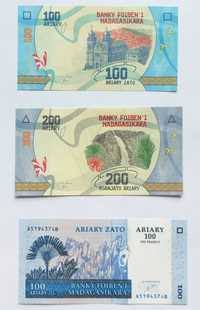 Madagaskar 100 Ariary, 200 Ariary, 100 Ariary