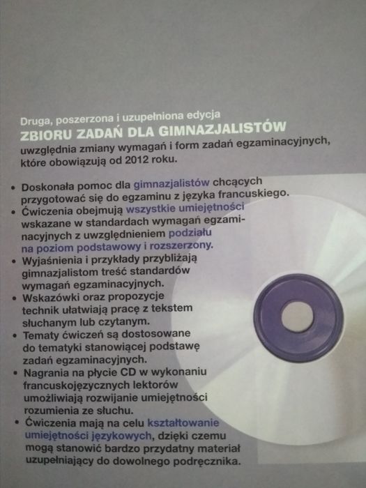 zbiór ćwiczeń dla gimnazjalistów 2012 język francuski.