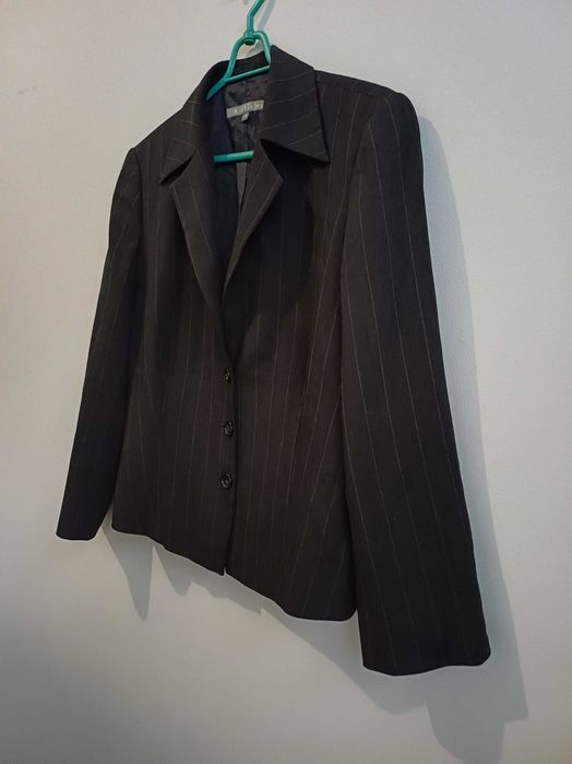 Marynarka, żakiet czarny w paski z wełną r. L/XL