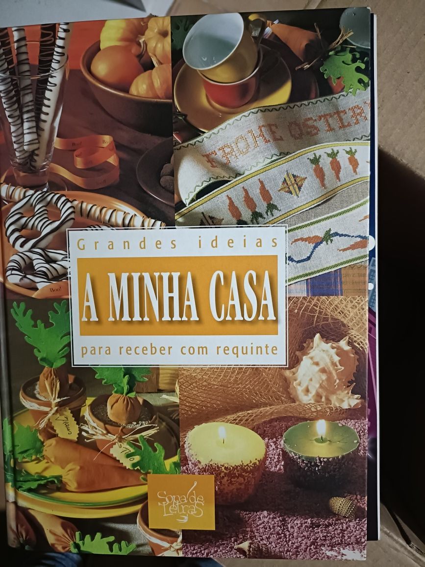 Livros de culinária, arranjos de casa, dieta