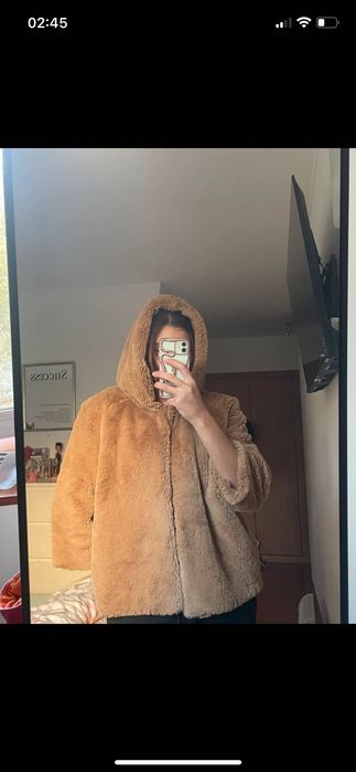 Casaco castanho pelo