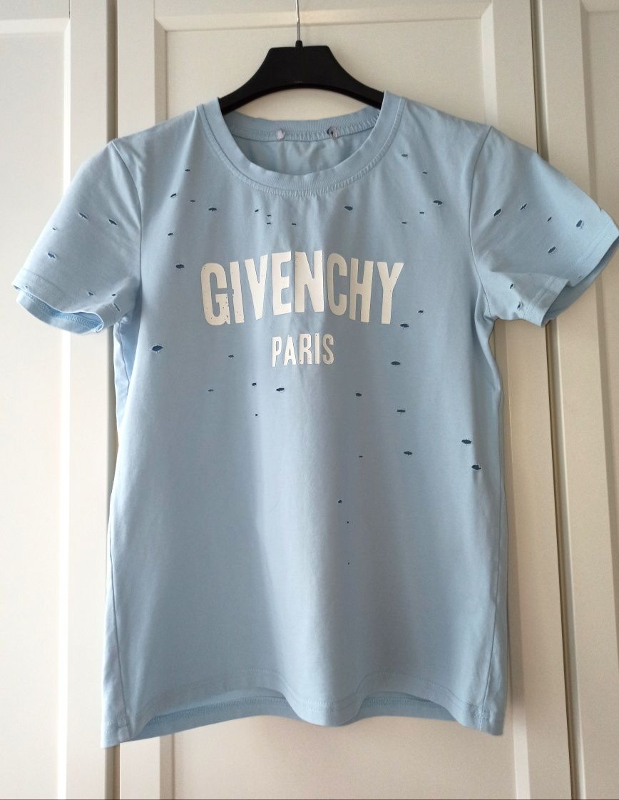 błękitny T-shirt Givenchy r.XS/S jak nowy