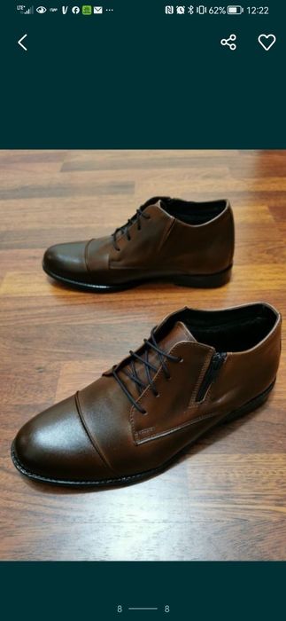 Eleganckie Skórzane Ocieplane Buty Męskie Lekkie Wygodne Tylko Roz.41