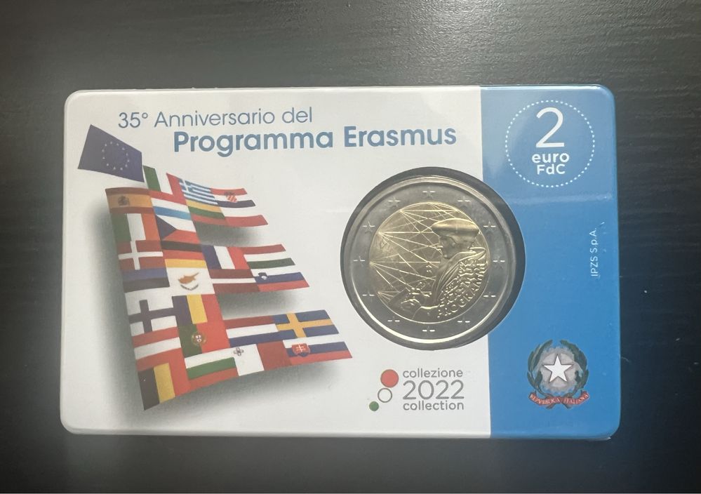 Moeda 2€ Coincard Itália - 35° Aniversário Programa Erasmus