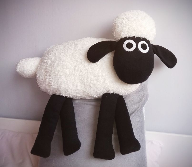 DUŻA przytulanka baranek Shaun maskotka poduszka rękodzieło HANDMADE