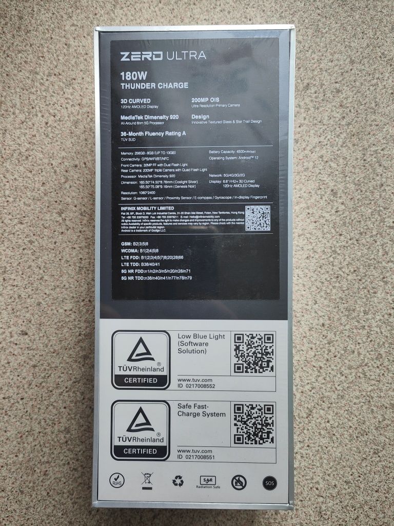 Infinix ZERO ULTRA 5G 8/256Gb Black 120Hz. Гарантія