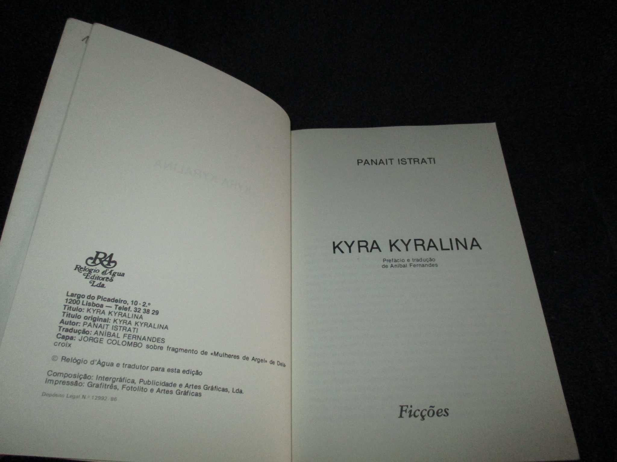 Livro Kyra Kyralina Panaït Istrati